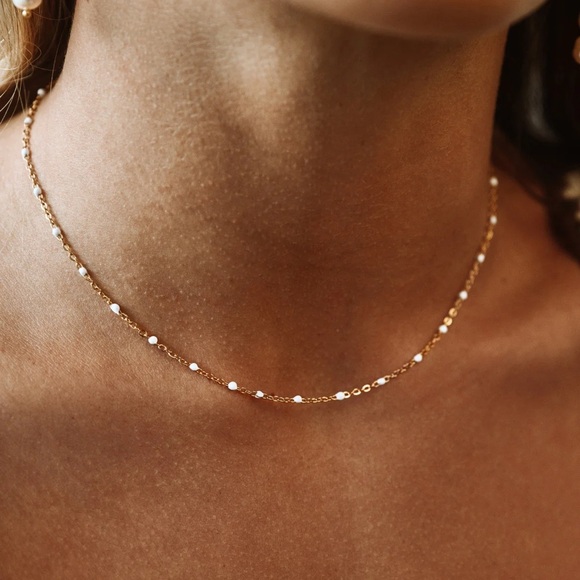 ATOLEA Jewelry - ATOLEA • White Beaded Choker, New